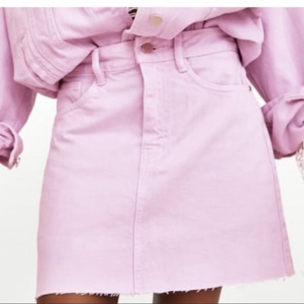 zara purple denim skirt